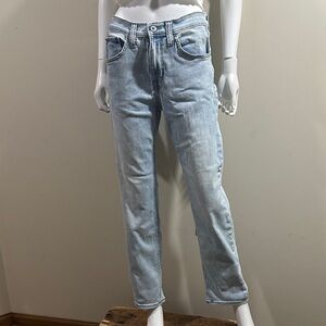Woman’s Goodfellow 30w x 30L Light Blue Denim Jeans Slim Straight Leg